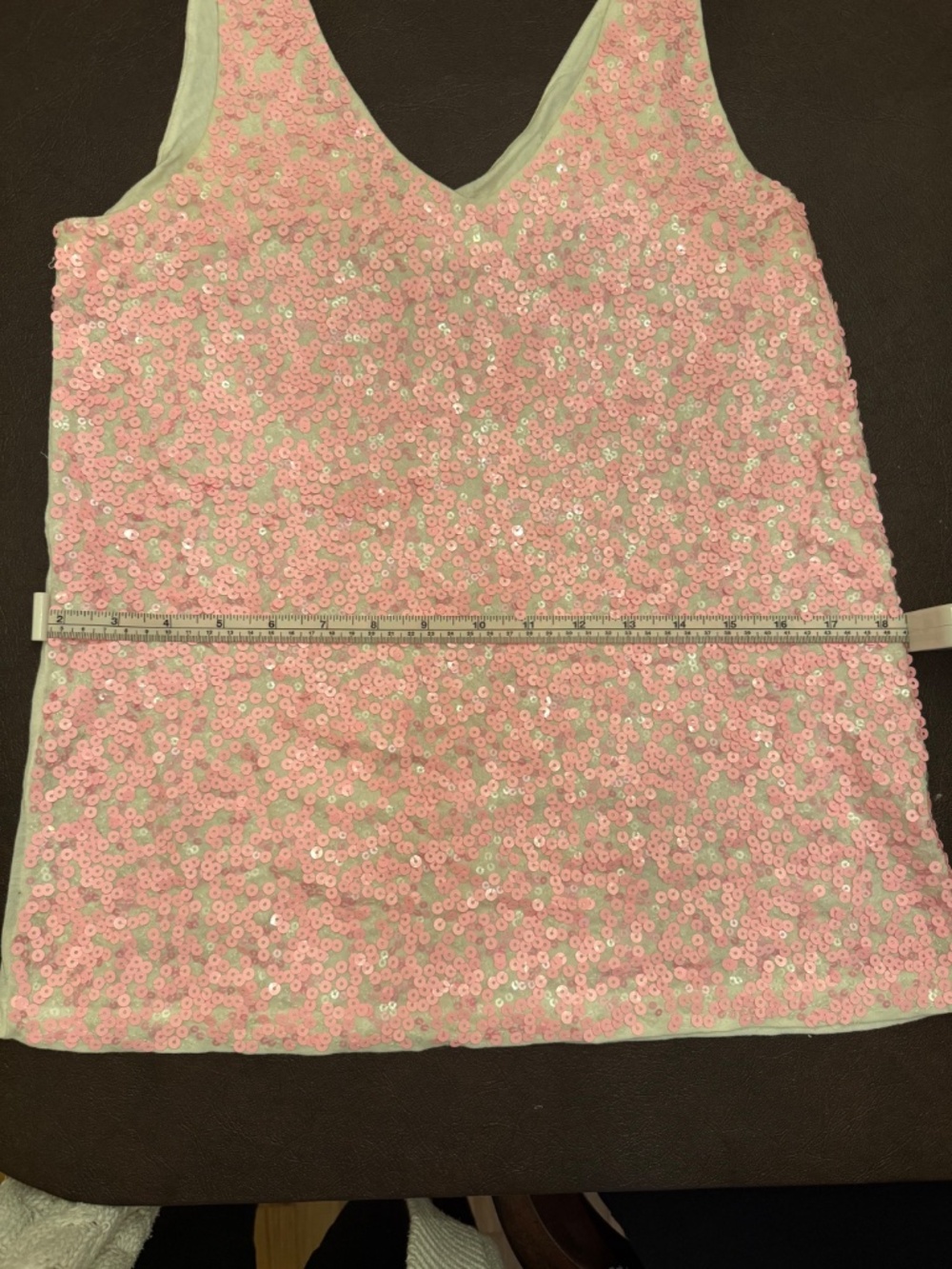 J Crew Ivory Pink Sequined Tank Size Small - Picture 6 of 7